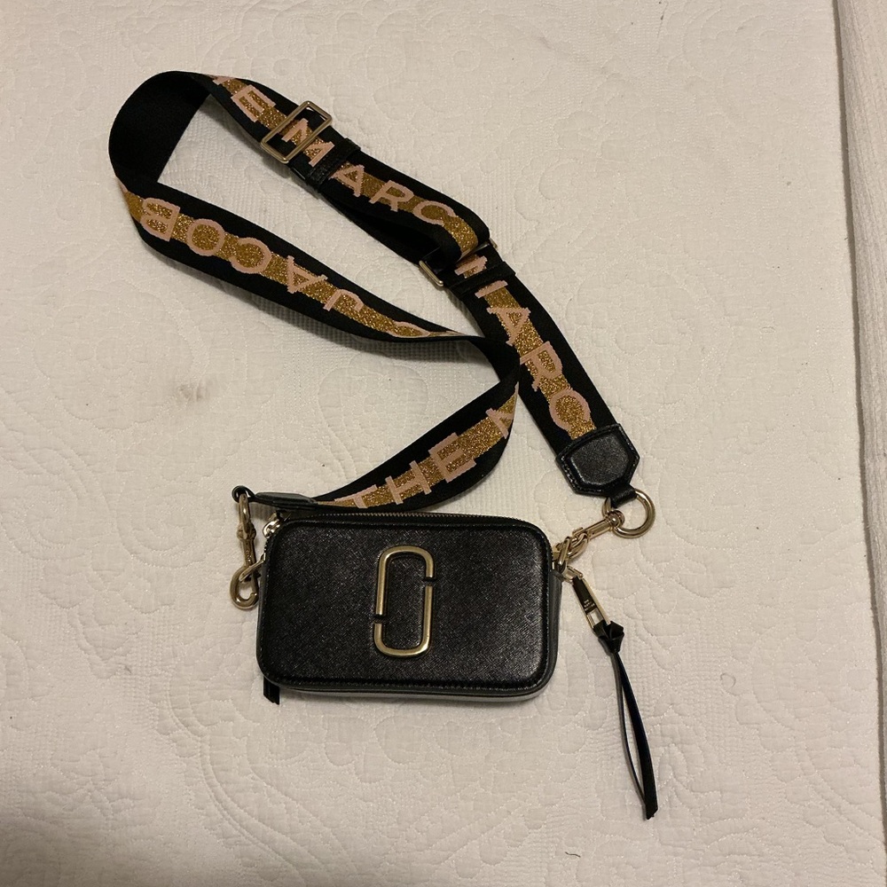 Marc Jacobs Black and Gold Crossbody Bag